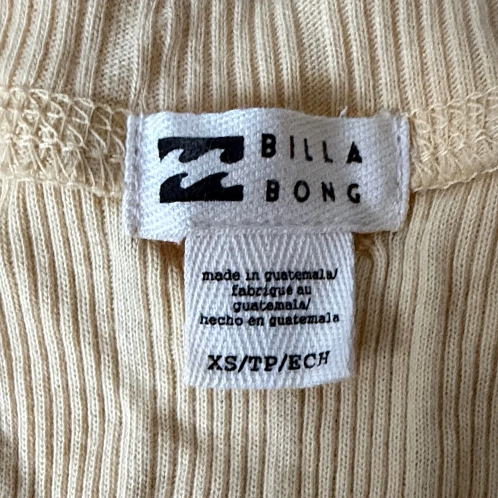 Billabong Jayde Rib Cotton -  Women's Light Yellow Ribbed Top - size XS - Picture 3 of 4